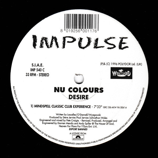 Nu Colours : Desire (The House Mixes) (2x12")