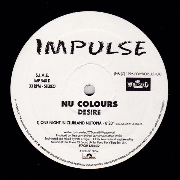 Nu Colours : Desire (The House Mixes) (2x12")
