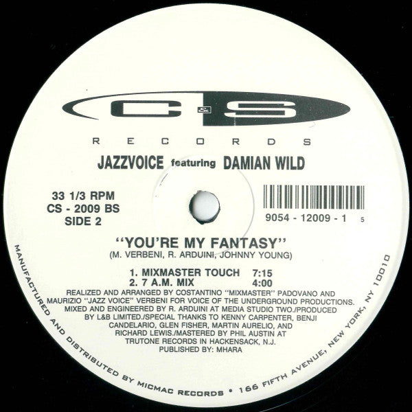 Jazz Voice Featuring Damian Wild : You're My Fantasy (12")