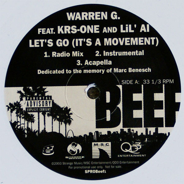 Warren G / N.W.A. : Let's Go / Fuck Tha Police (12", Promo, Whi)