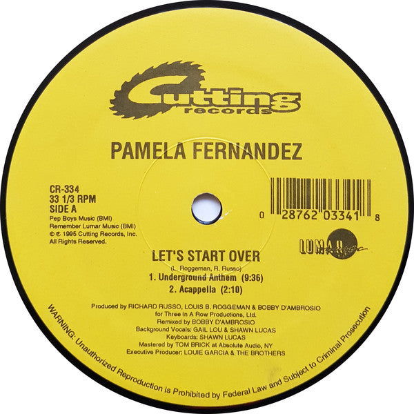 Pamela Fernandez : Let's Start Over (2x12")