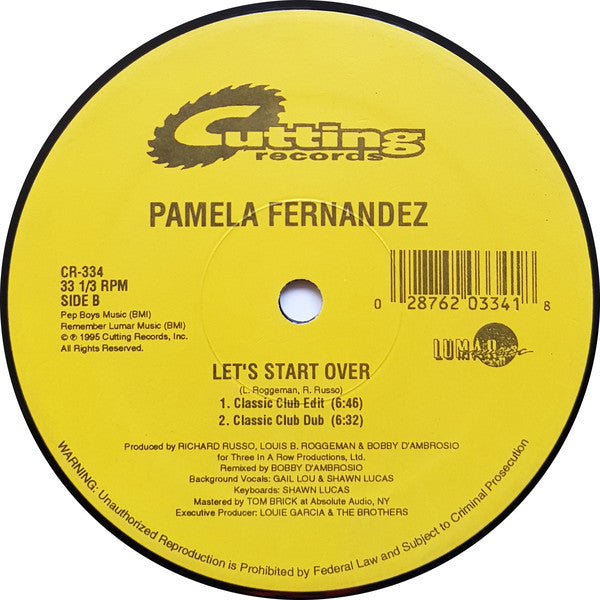 Pamela Fernandez : Let's Start Over (2x12")