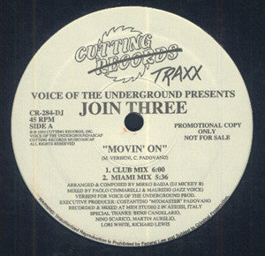 Voice Of The Underground Presents Join Three : Movin' On (12", Promo)