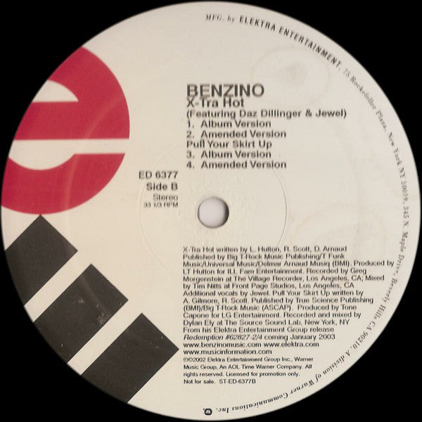Benzino : Would You / X-tra Hot / Pull Ya Skirt Up (12", Promo)