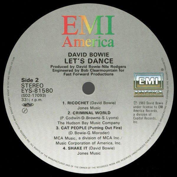 David Bowie : Let's Dance (LP, Album, Tos)