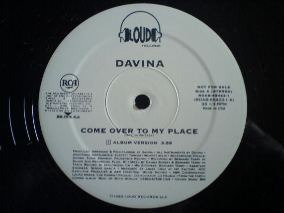 Davina : Come Over To My Place (12", Promo)