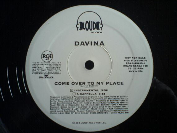 Davina : Come Over To My Place (12", Promo)