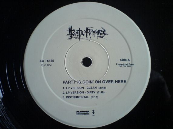 Busta Rhymes : Party Is Goin' On Over Here (12", Promo)
