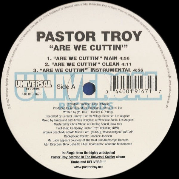 Pastor Troy : Are We Cuttin' (12")