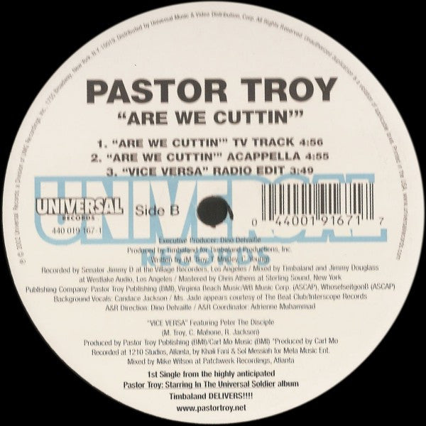 Pastor Troy : Are We Cuttin' (12")