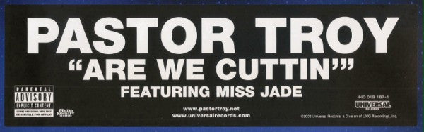 Pastor Troy : Are We Cuttin' (12")