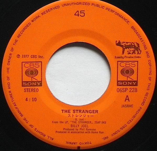 Billy Joel = Billy Joel : The Stranger (7", Single)