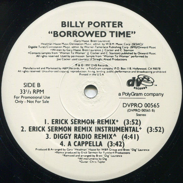 Billy Porter : Borrowed Time (12", Promo)