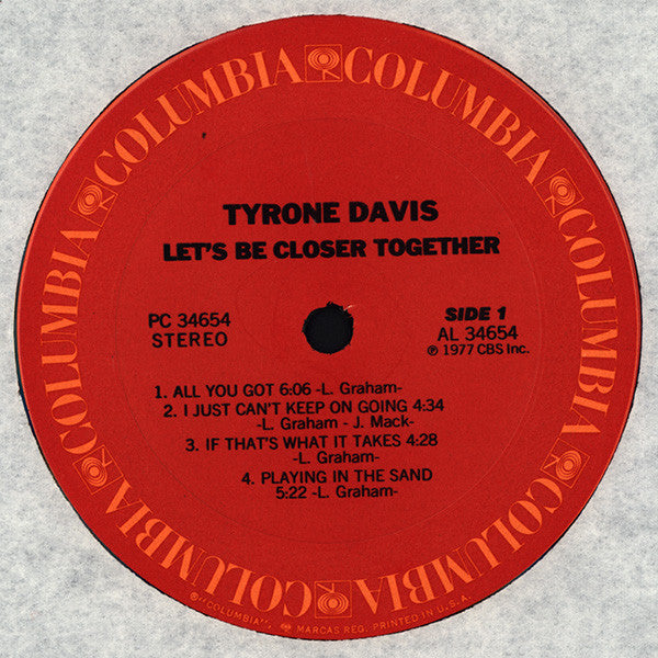 Tyrone Davis : Let's Be Closer Together (LP, Album)