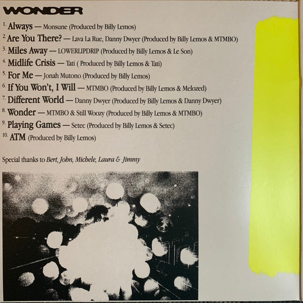 Billy Lemos : Wonder (LP, EP, Club, Ltd, Num, Bla)