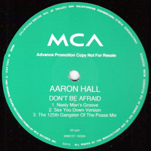 Aaron Hall : Don't Be Afraid (12", Promo)
