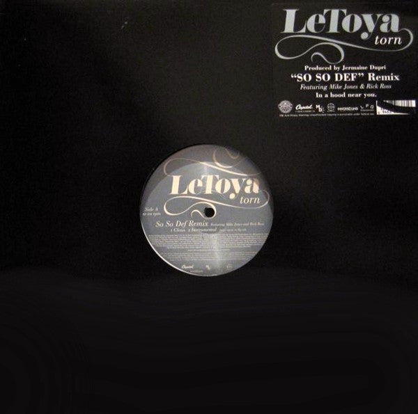 LeToya Featuring Mike Jones (2) & Rick Ross : Torn (So So Def Remix) (12")