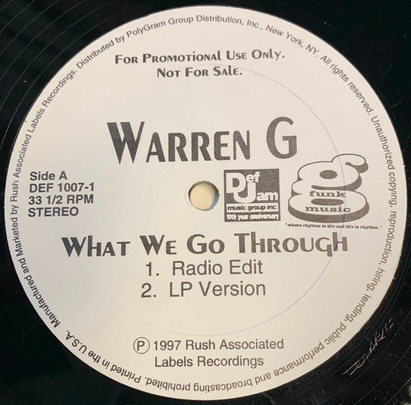 Warren G : What We Go Through (12", Single, Promo)