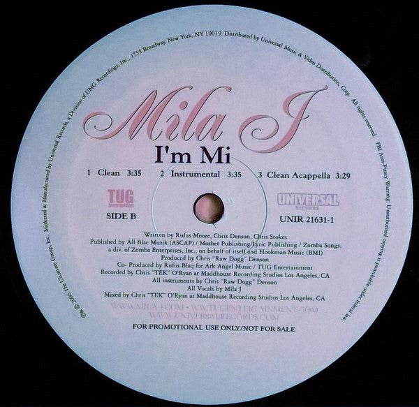 Mila J : Complete / I'm Mi (12", Promo)
