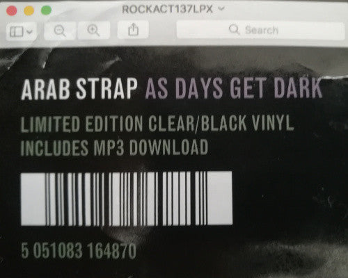 Arab Strap : As Days Get Dark (LP, Album, Ltd, Cle)