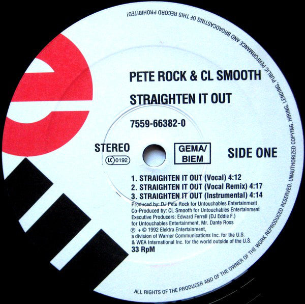 Pete Rock & C.L. Smooth : Straighten It Out (12")
