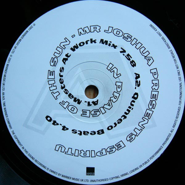 Mr. Joshua Presents Espiritu : In Praise Of The Sun (2x12")