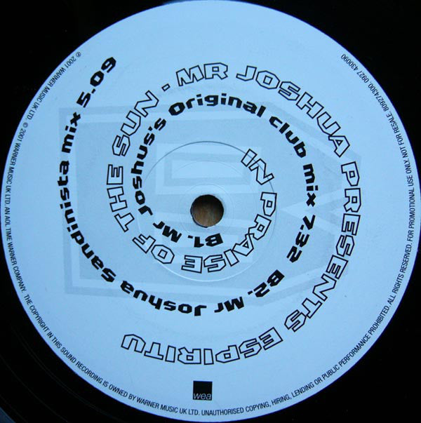 Mr. Joshua Presents Espiritu : In Praise Of The Sun (2x12")