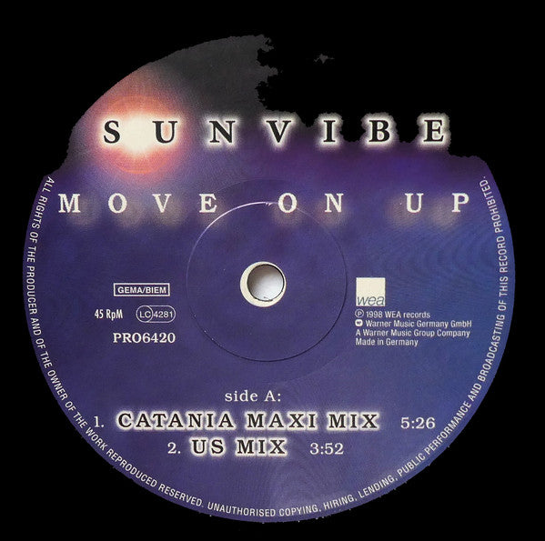 Sunvibe : Move On Up (12", Promo)
