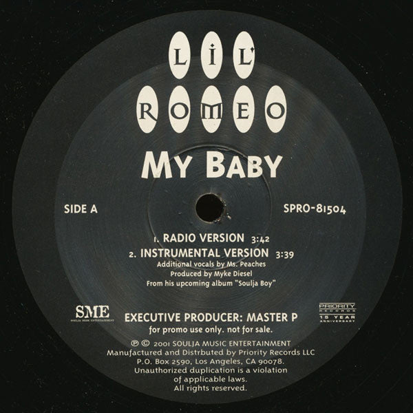 Lil' Romeo : My Baby (12", Promo)