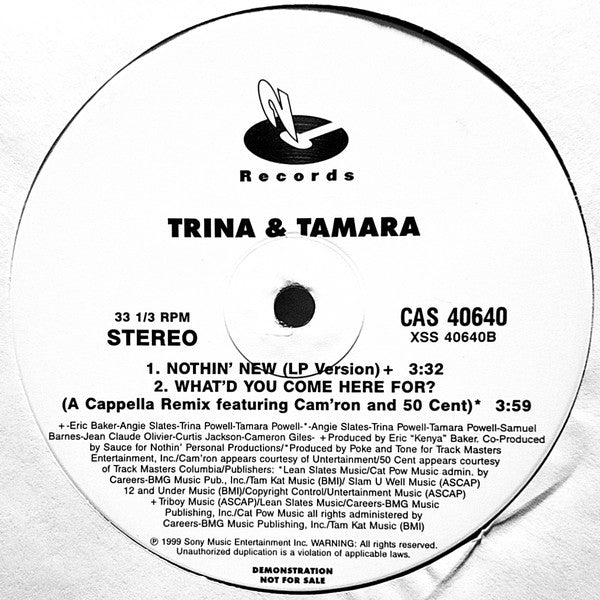 Trina & Tamara : What'd You Come Here For? (12", Promo)