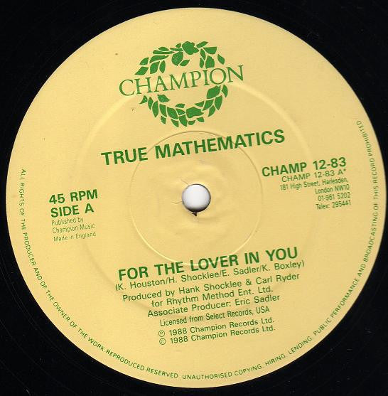 True Mathematics : For The Lover In You (12")