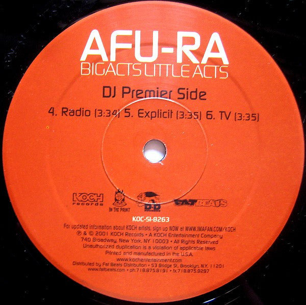 Afu-Ra : Bigacts Littleacts (12")