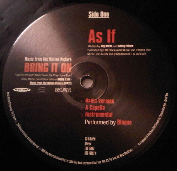 Blaque (2) : As If (12", Promo)