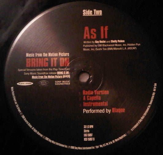 Blaque (2) : As If (12", Promo)