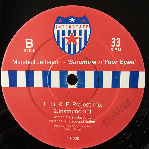 Marshall Jefferson : Sunshine N' Your Eyes (12")