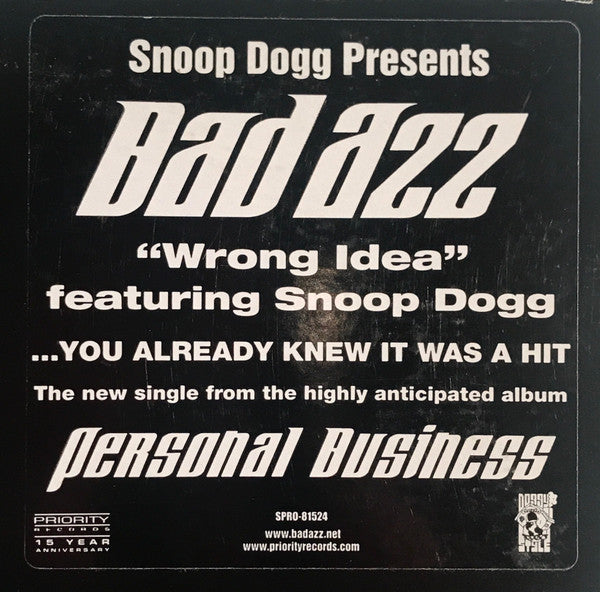 Bad Azz Featuring Snoop Dogg : Wrong Idea (12", Single, Promo)