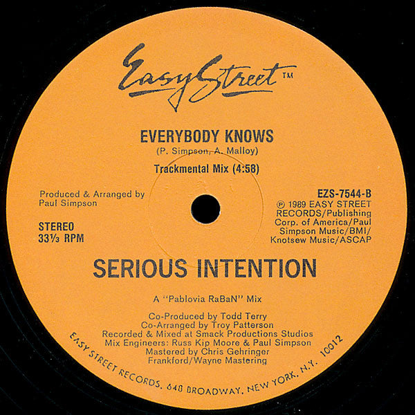 Serious Intention : We Know (12")