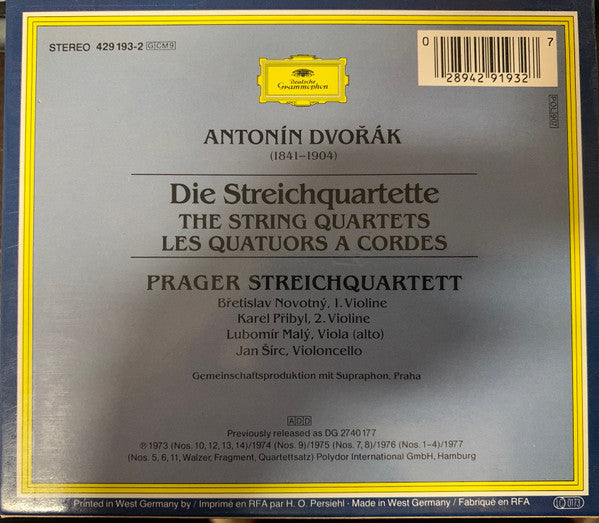 Antonín Dvořák, Prague String Quartet : Antonín Dvořák - Die Streichquartette (9xCD + Box, Sli)