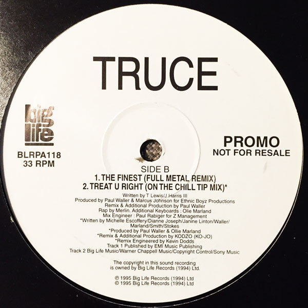 Truce : The Finest (12", Promo)