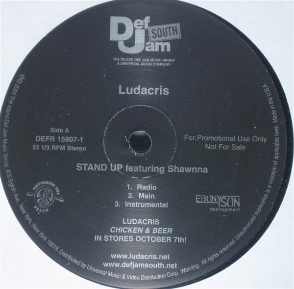 Ludacris : Stand Up / P-Poppin' (12", Promo)