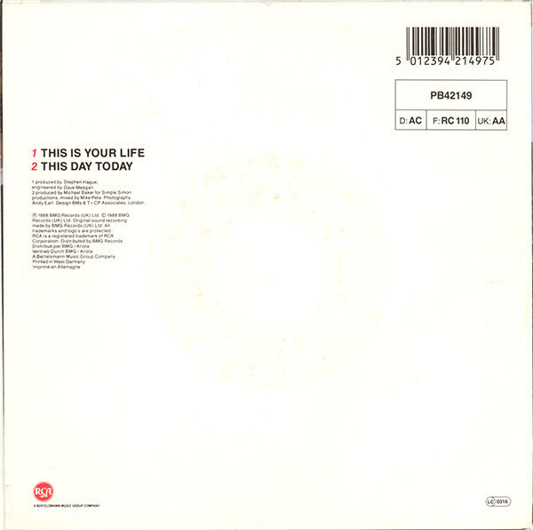 The Blow Monkeys : This Is Your Life (7", Single)