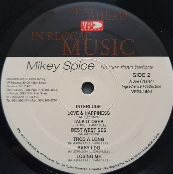 Mikey Spice : .....Harder Than Before (LP, Album)