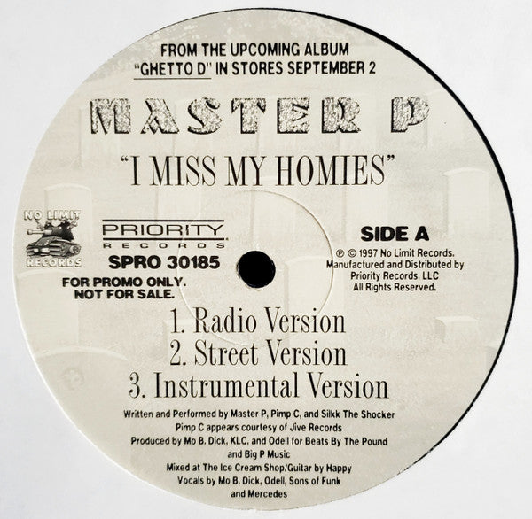 Master P : I Miss My Homies (12", Promo)