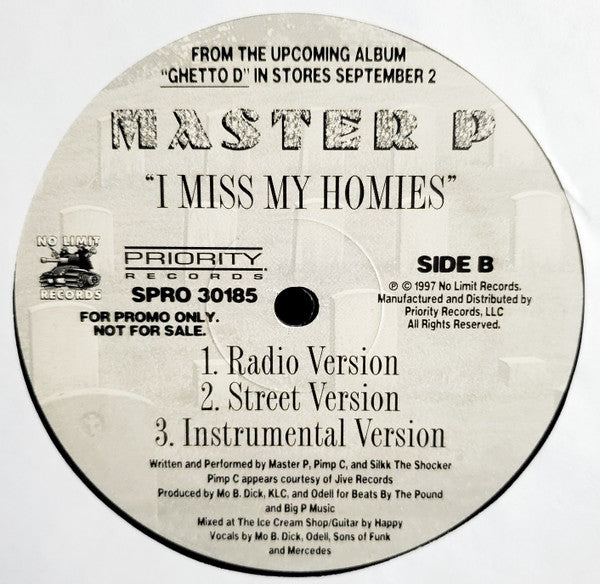 Master P : I Miss My Homies (12", Promo)