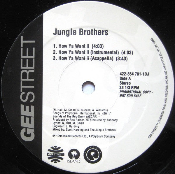 Jungle Brothers : How Ya Want It (12", Promo)