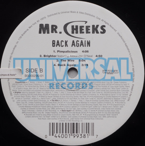 Mr. Cheeks : Back Again (LP, Album)