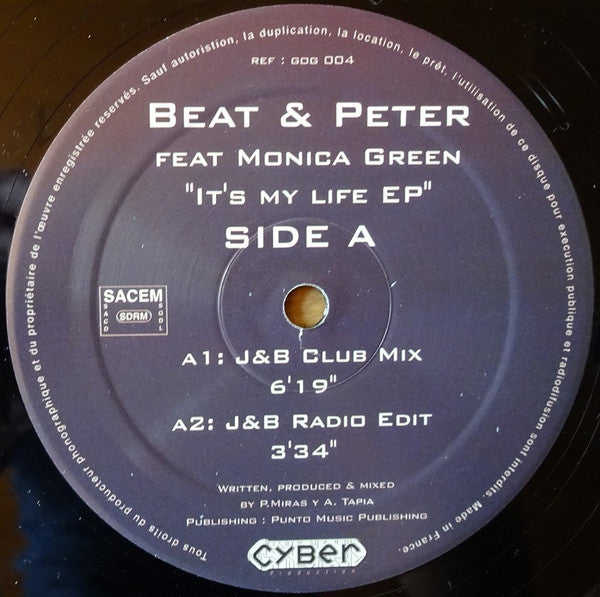 Beat & Peter Feat Monica Green : It's My Life EP (12", EP)