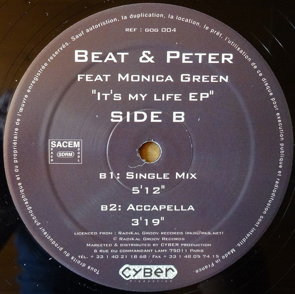 Beat & Peter Feat Monica Green : It's My Life EP (12", EP)
