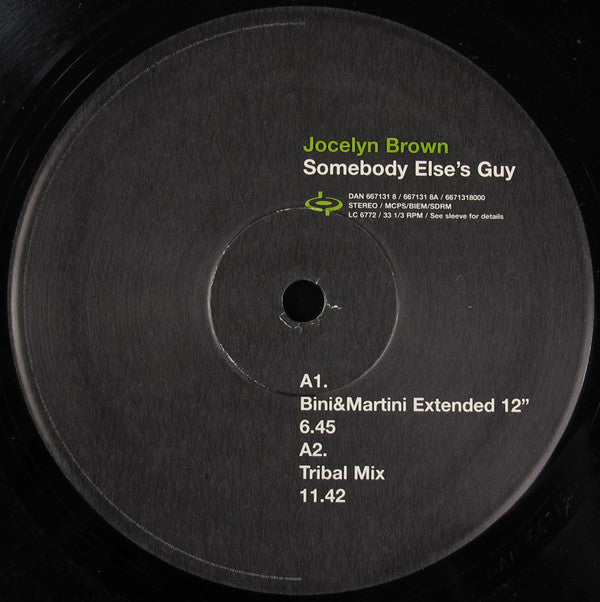 Jocelyn Brown : Somebody Else's Guy (12")