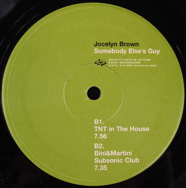 Jocelyn Brown : Somebody Else's Guy (12")